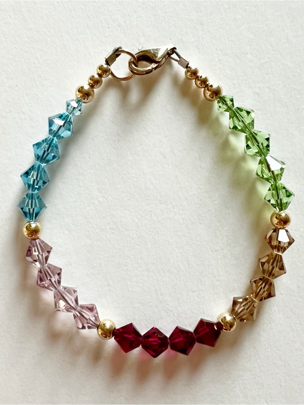 Handmade Sterling Silver and Swarovski Crystal Bracelet Size 7”